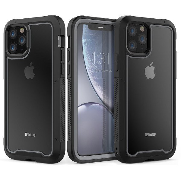 Wholesale iPhone 11 (6.1in) Clear Dual Defense Case (Gray)
